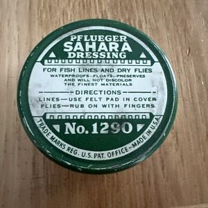 Vintage Pflueger Sahara Line Dressing & Conditioner No. 1290 TIN & Contents